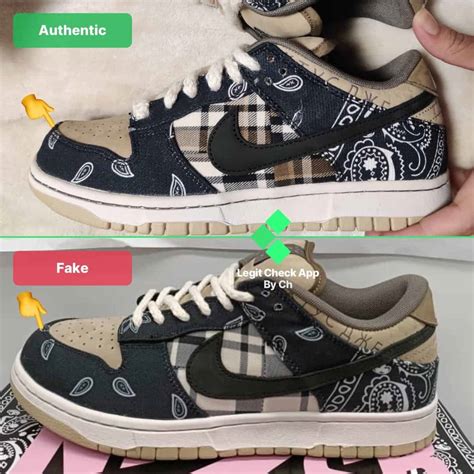 real vs fake travis scott nike sb|travis scott dunks sb.